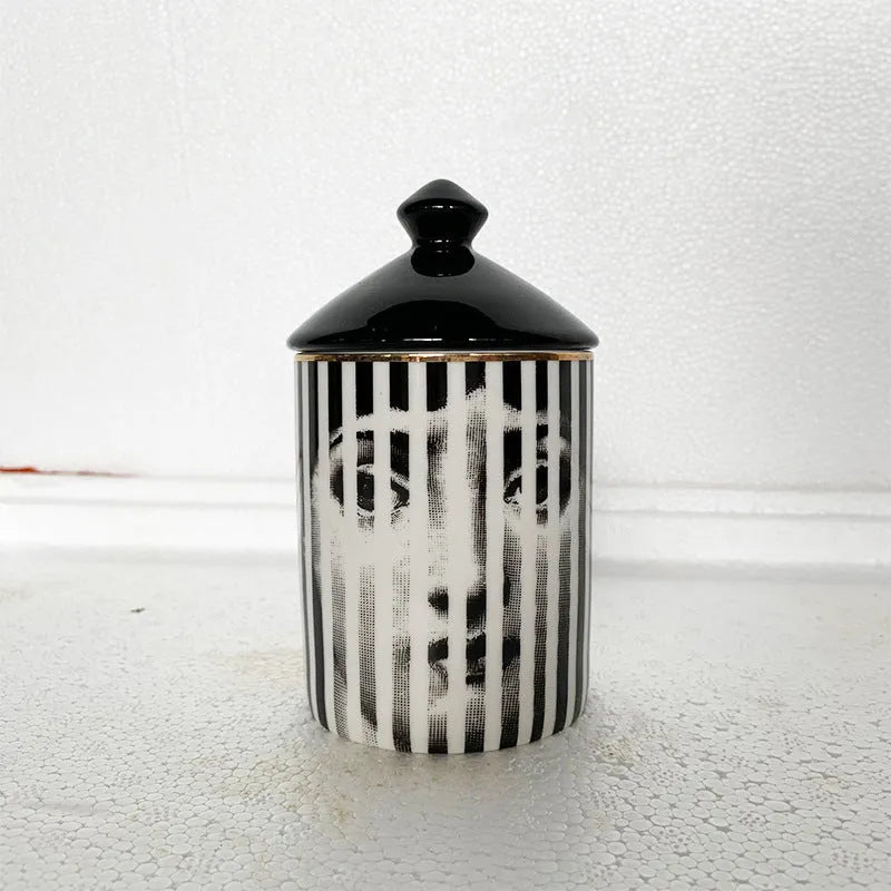 Face Candle Mug Holder Can Cotton Swab Storage - Bellarte Enchanté Face Candle Mug Holder Can Cotton Swab Storage